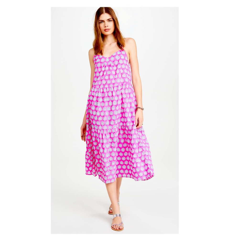 ISO - SZ Blockprints Bagru hot pink tier dress